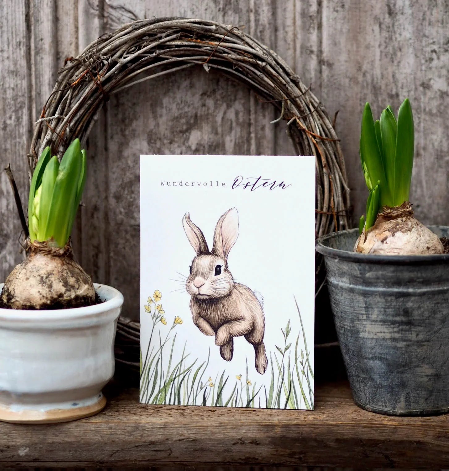 Postkarte "HOPPELHASE" Wundervolle Ostern A6