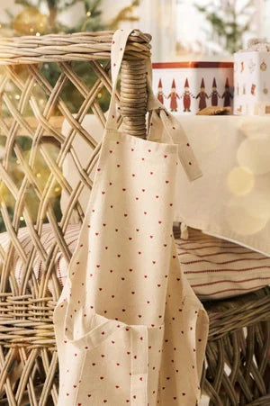 Schürze Valentin VALENTIN MINI mit kleinen roten Herzen (Natur)