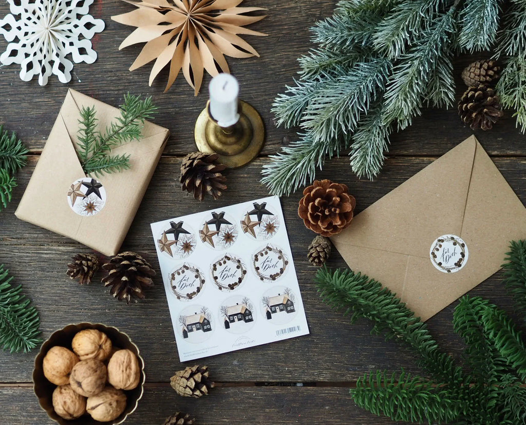 Weihnachtsaufkleber/ Aufkleber "Naturzauber"