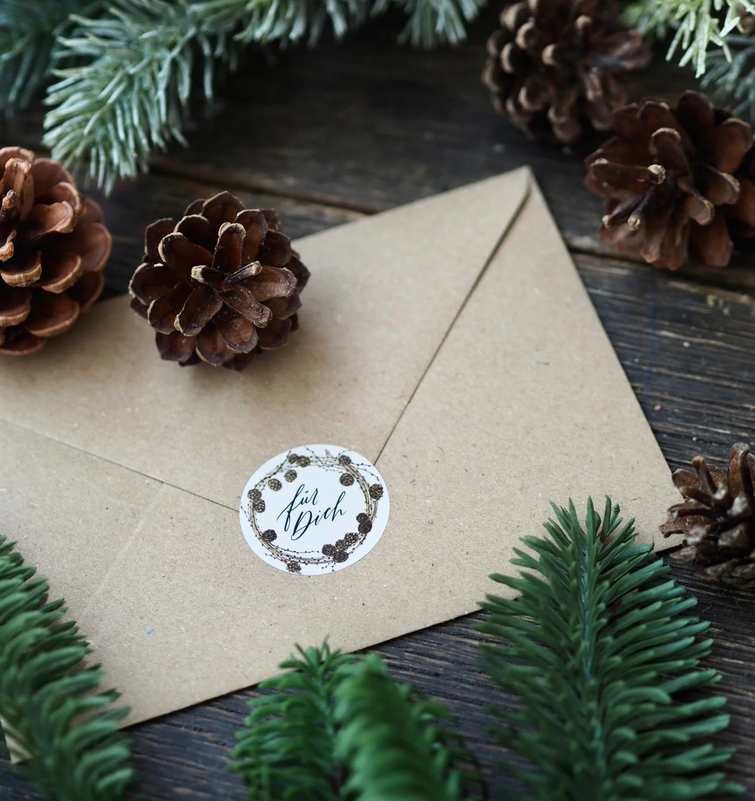 Weihnachtsaufkleber/ Aufkleber "Naturzauber"