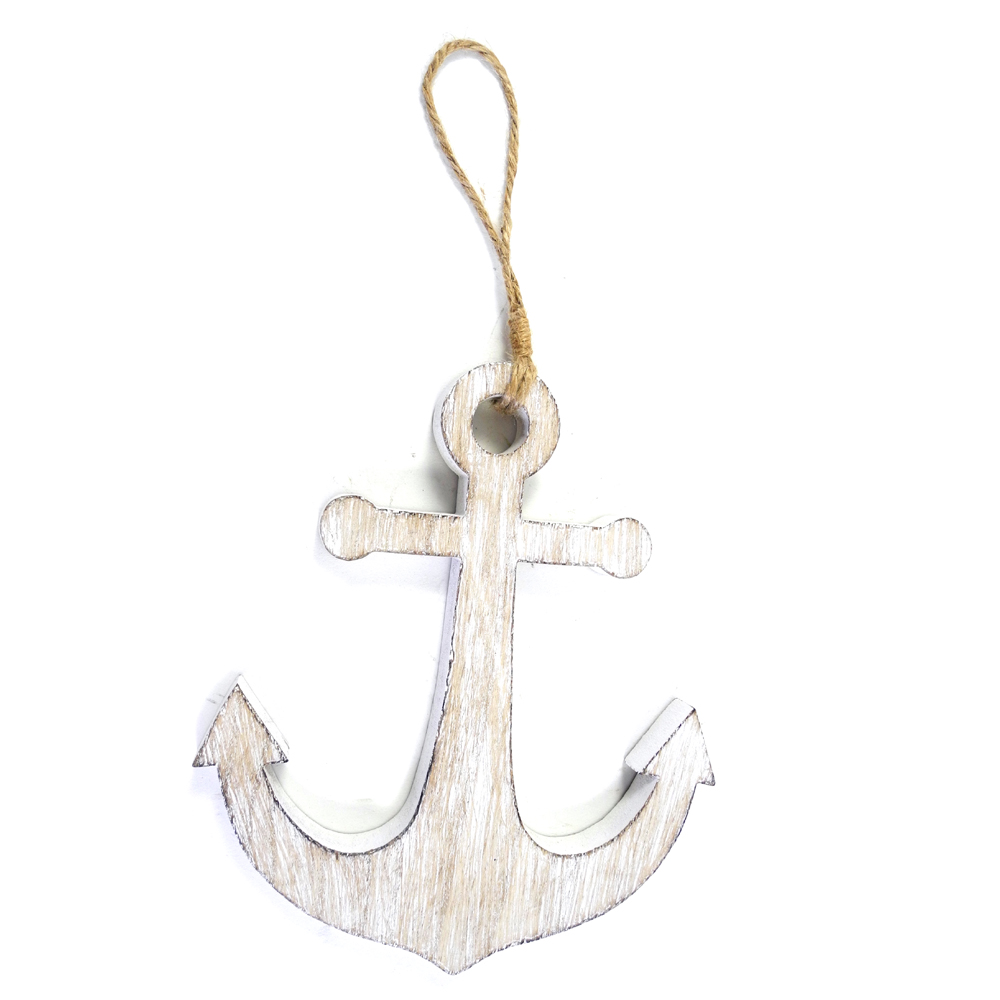 Anker Holz zum Hängen, creme - 20 cm