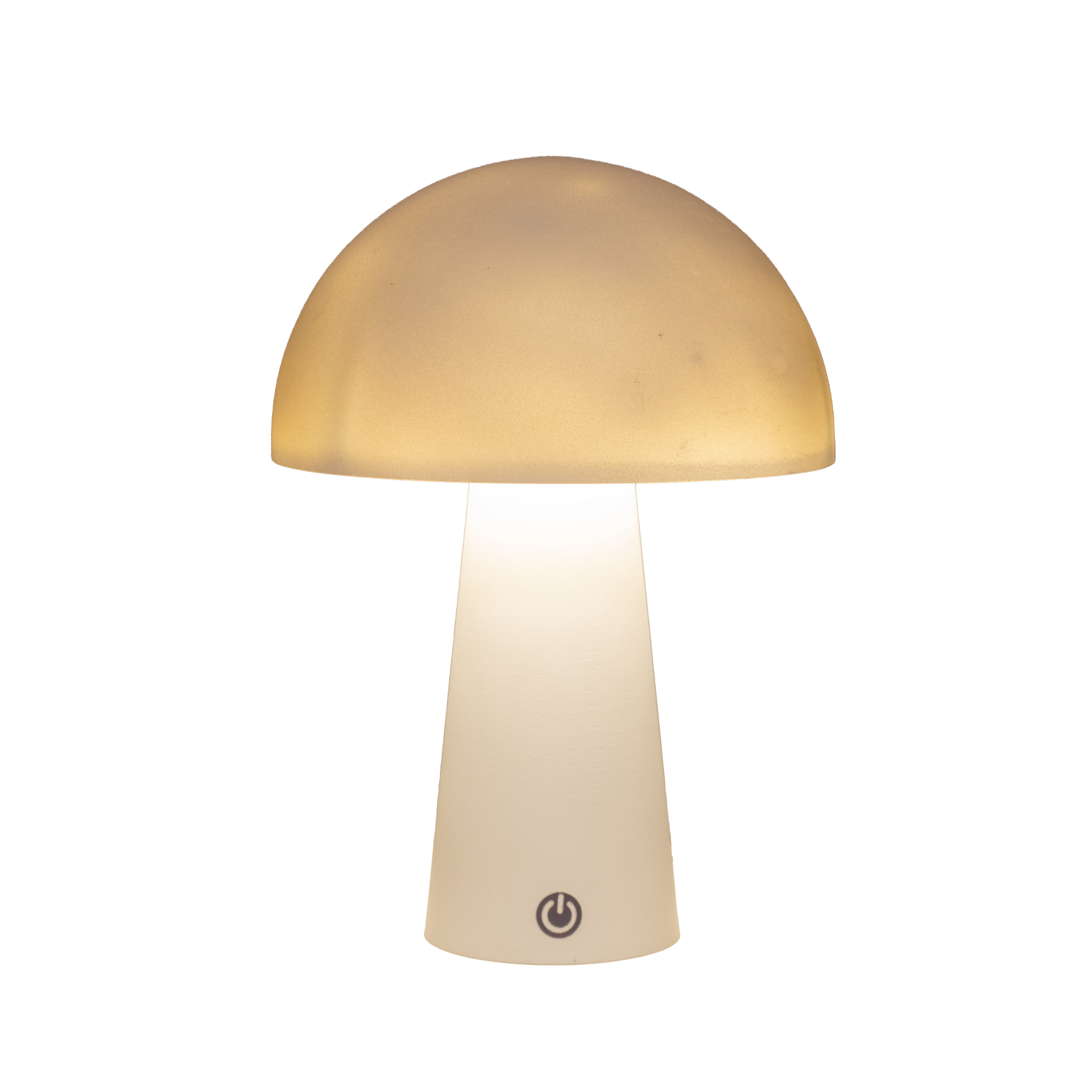 LED Lampe Pilzform, Dimmfunktion, aufladbar, 3 Farbstufen - weiß