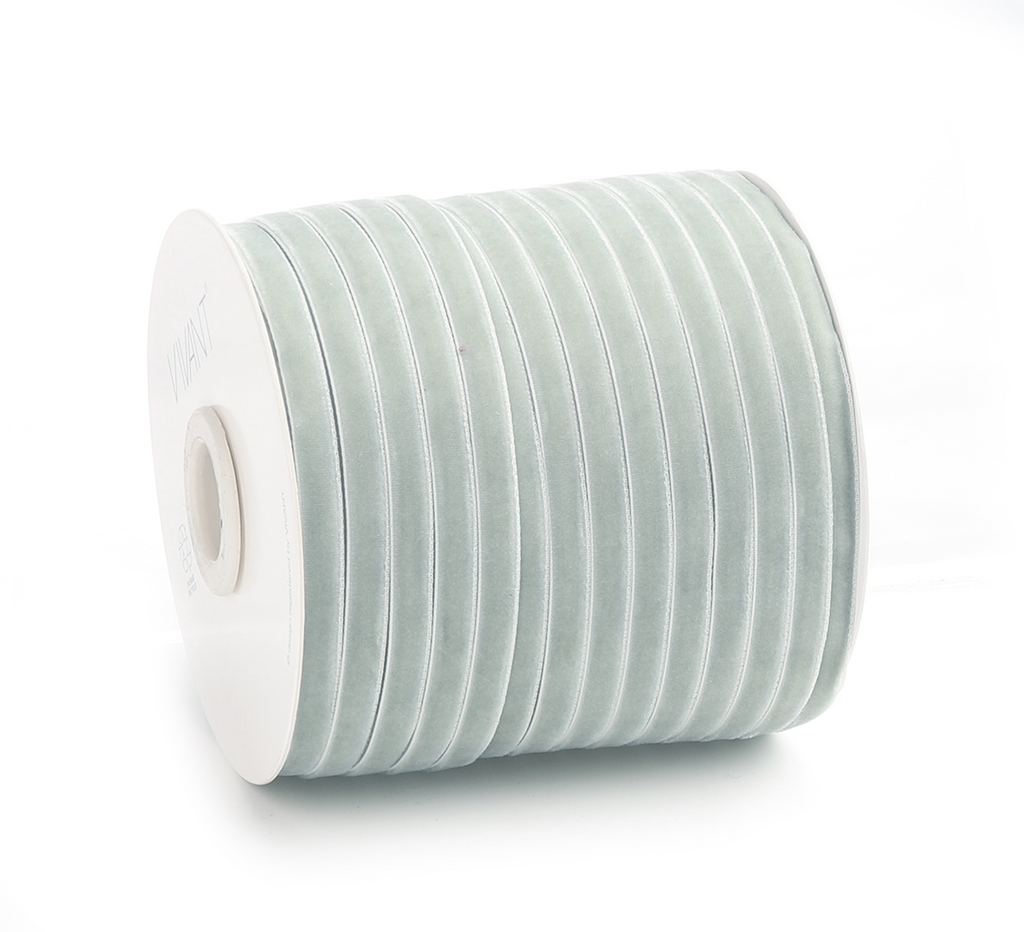 2 Meter Band Samtband, 6 mm breit, salbei - Geschenkband