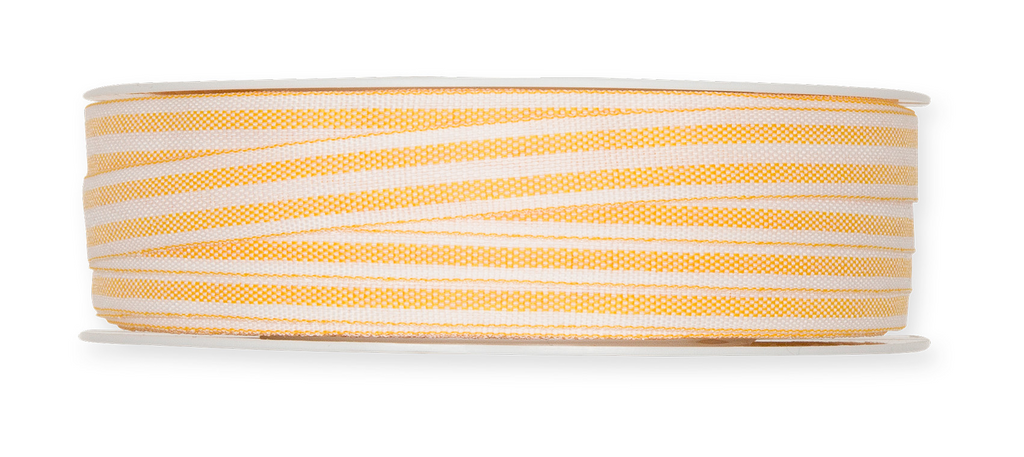 2 Meter Band Streifen, gelb/ weiß - Geschenkband