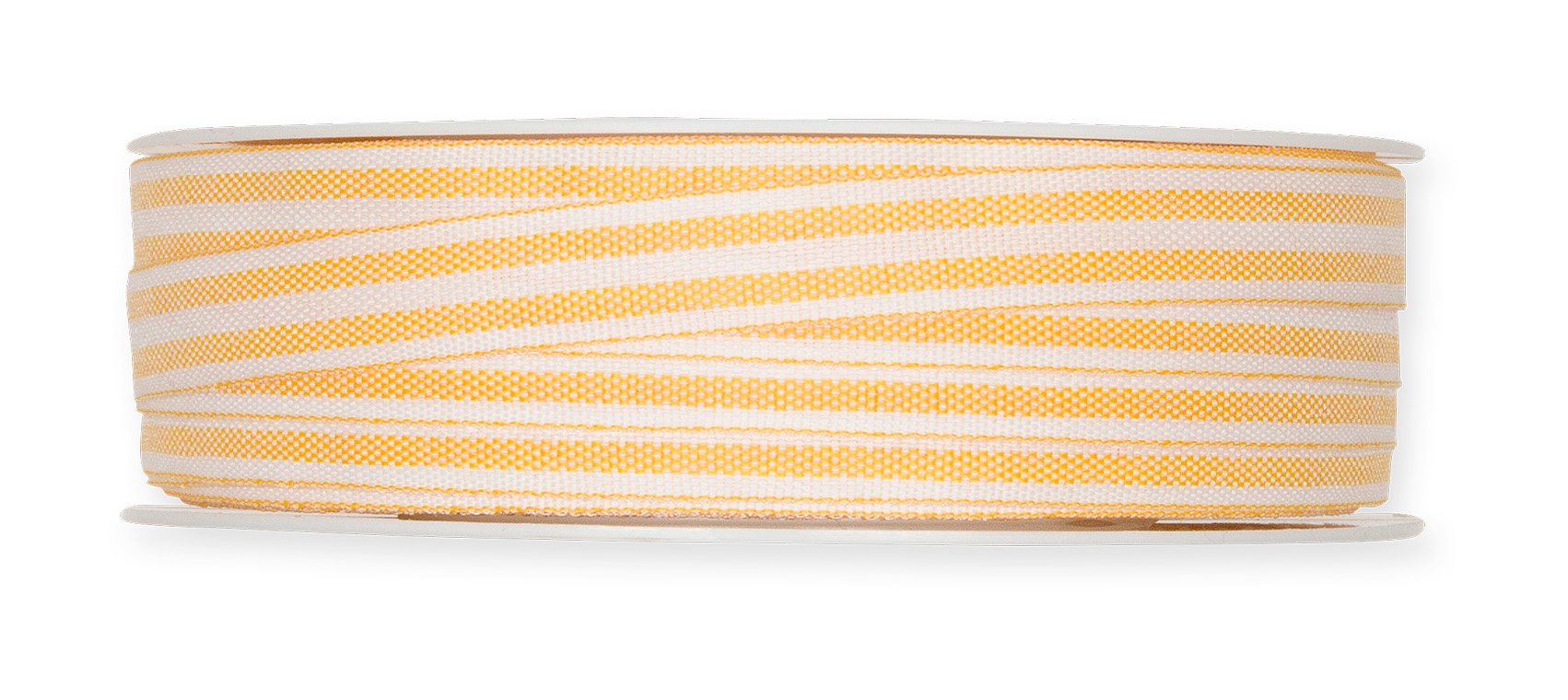 2 Meter Band Streifen, gelb/ weiß - Geschenkband
