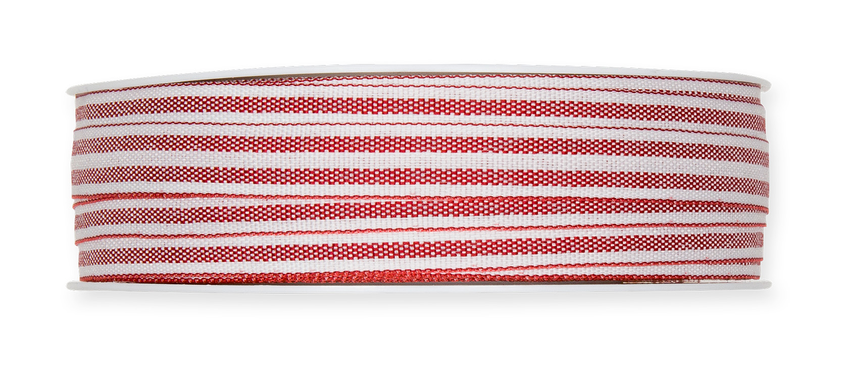 2 Meter Band Streifen, rot/ weiß - Geschenkband