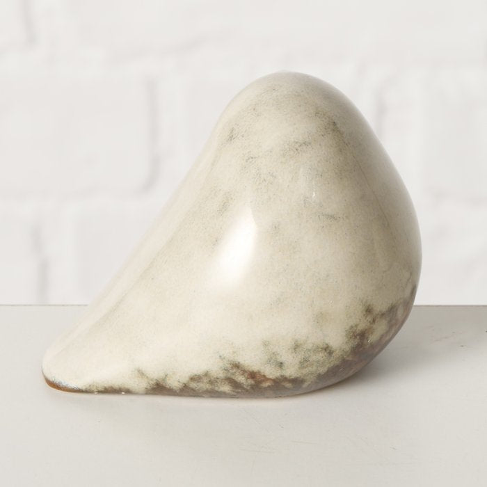 Vogel/ Dekovogel, Keramik cremeweiß, klein - 8 cm
