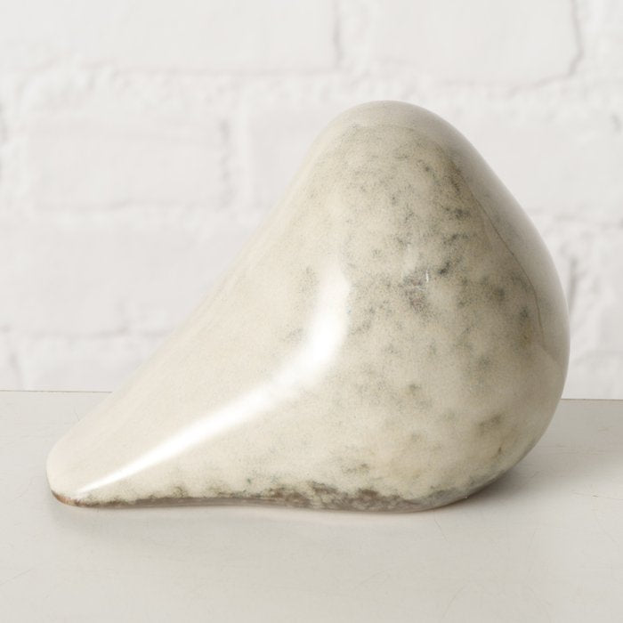 Vogel/ Dekovogel, Keramik cremeweiß, groß - 13 cm