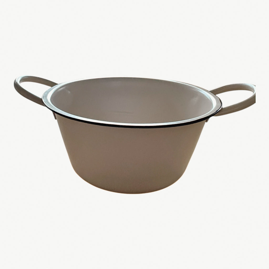 Pflanzschale/ Schale Metall mit Griffen, 19 cm - Sand