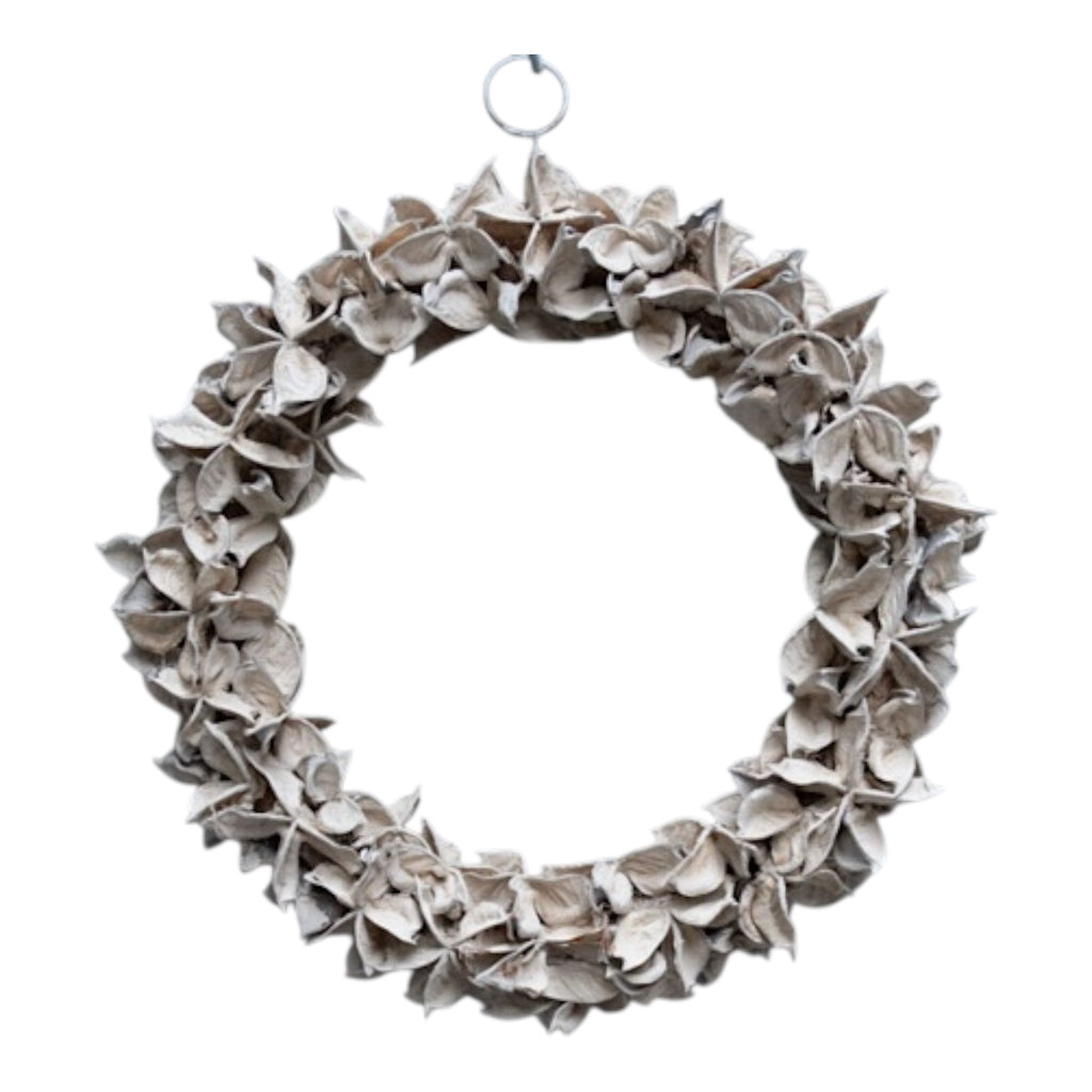 Kranz/ Blütenkranz, Cotton pod sandstone - 30 cm