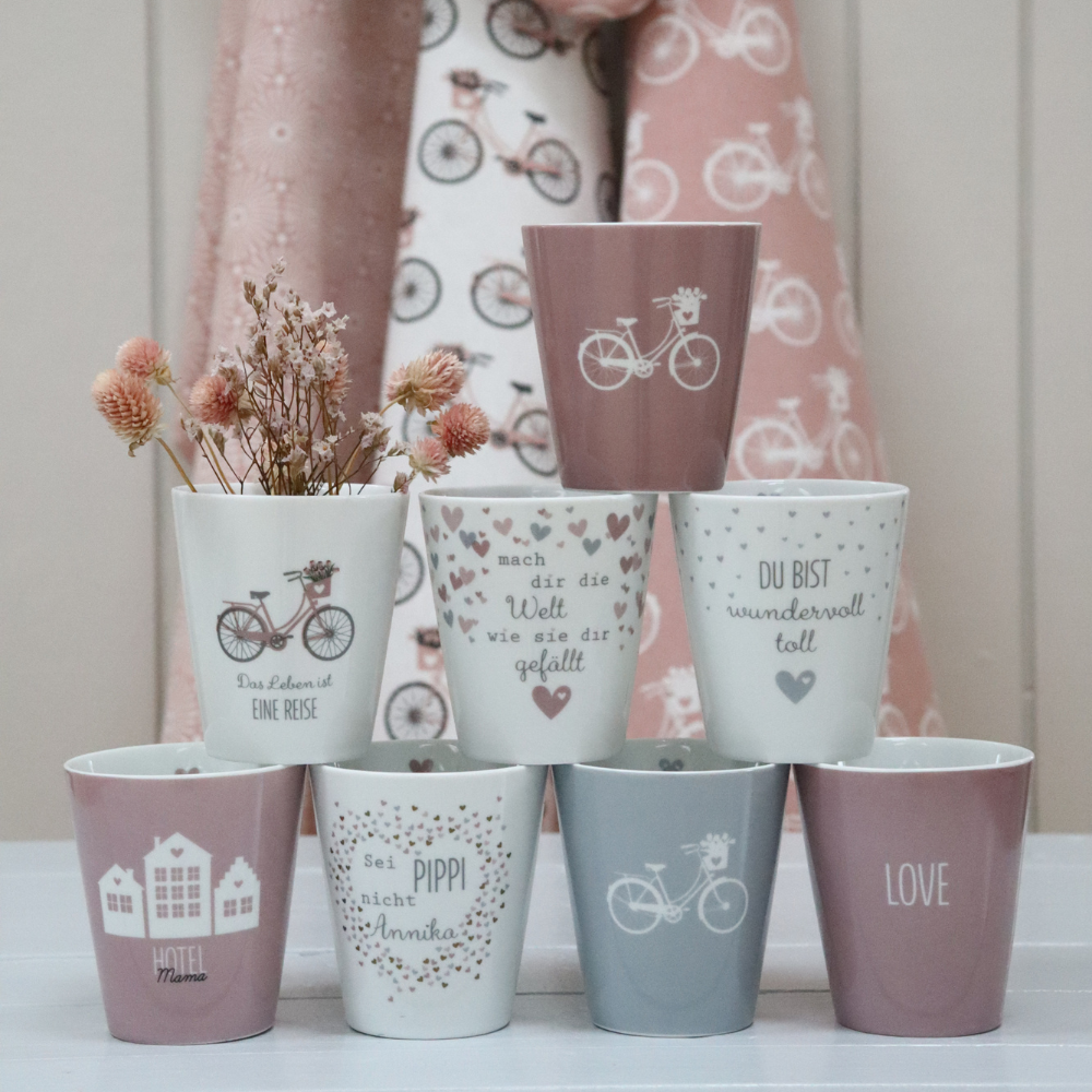 TASSE/ BECHER HAPPY MUG - BIKE GREY