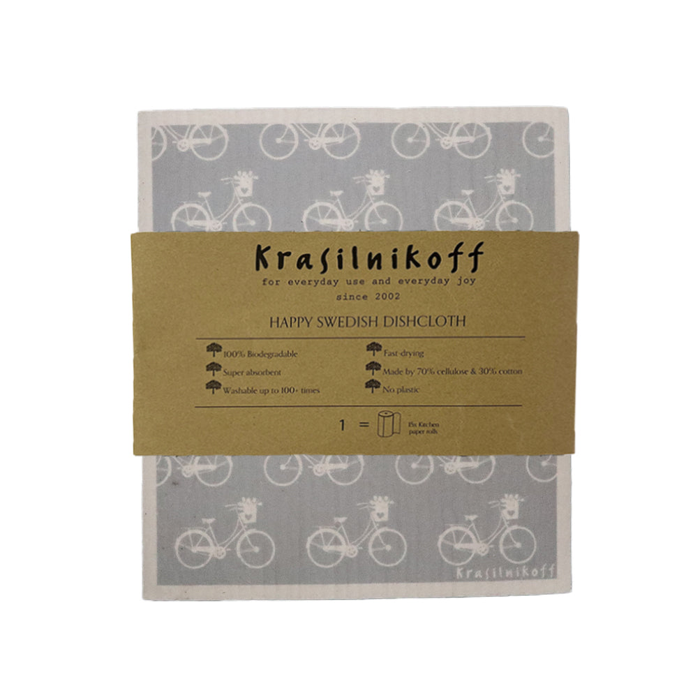 Schwammtuch/ Abwaschtuch Fahrräder grau