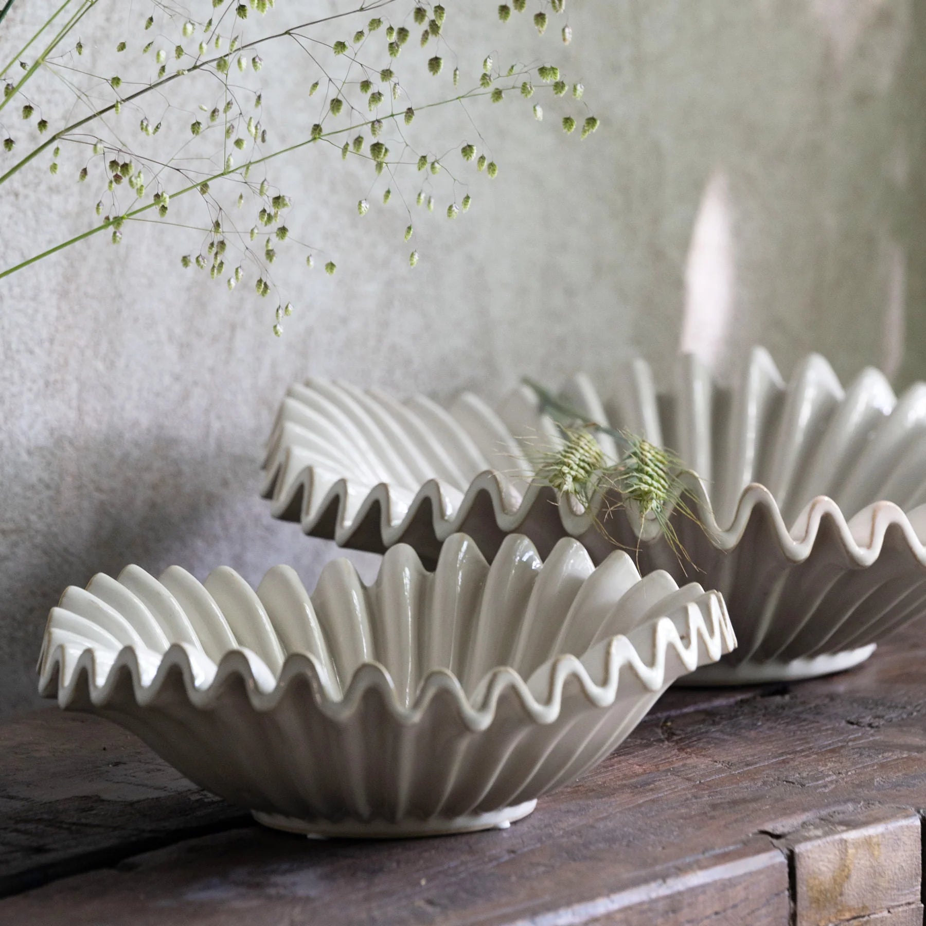 Dekoschale Hanna, Stoneware - White Melange