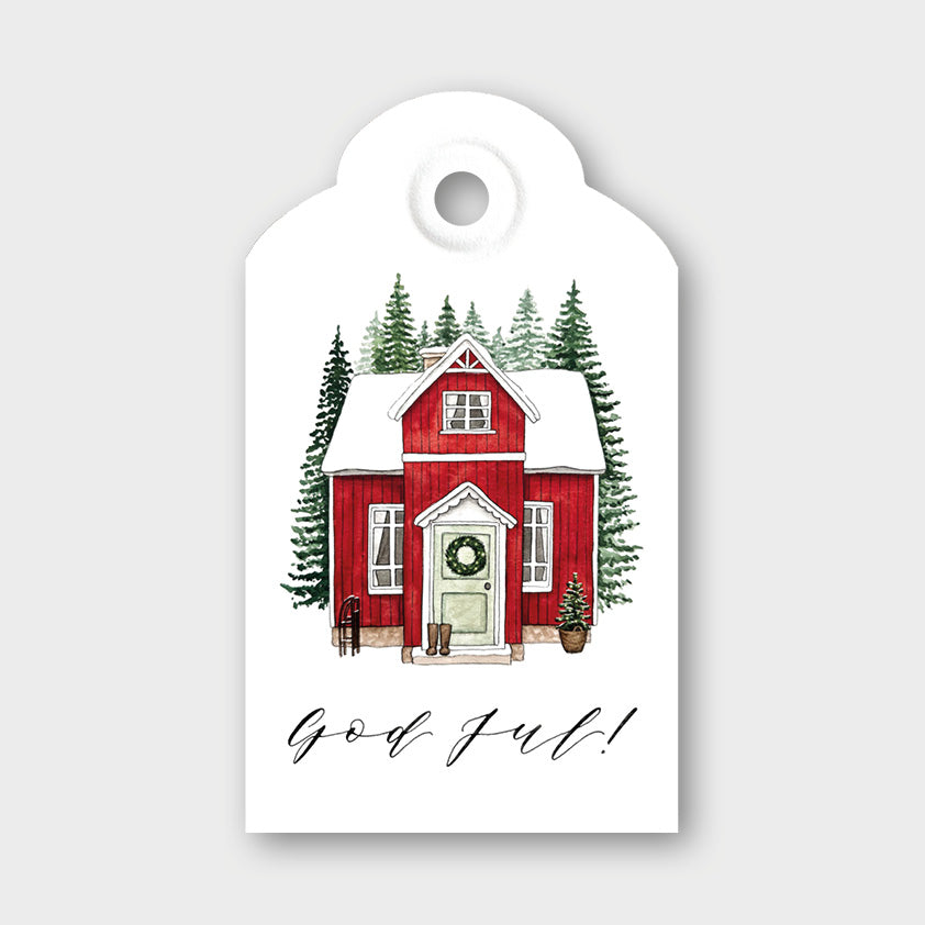 Geschenkanhänger Schwedenhaus - GOD JUL