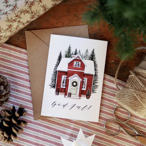 Klappkarte "Schwedenhaus" mit Umschlag - A6