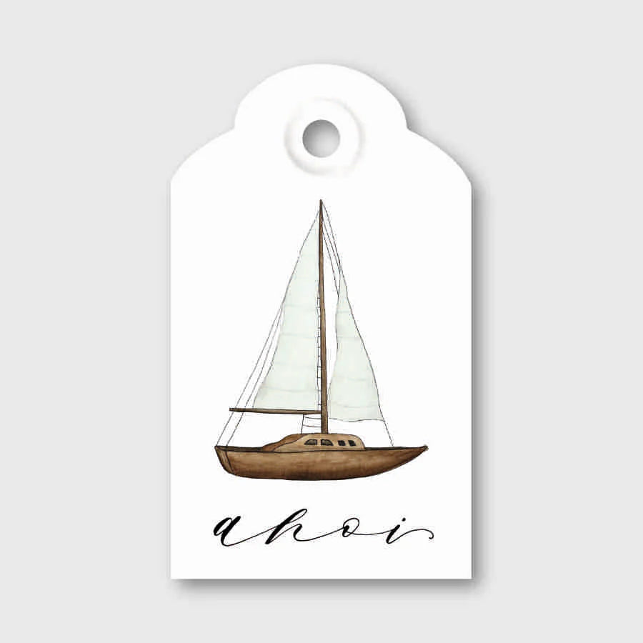 Geschenkanhänger "Segelboot" - Ahoi