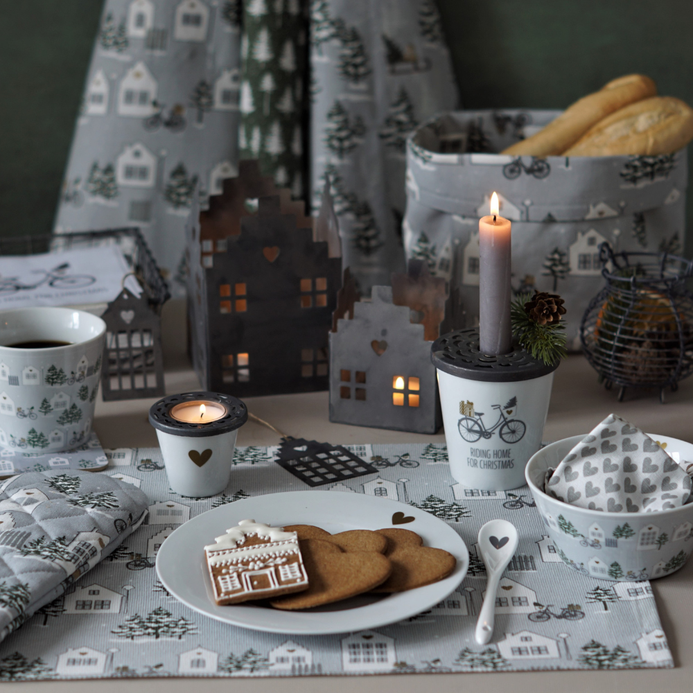 Zinkhäuser Set/ Häuser für Teelichter, 2er Set - Zink