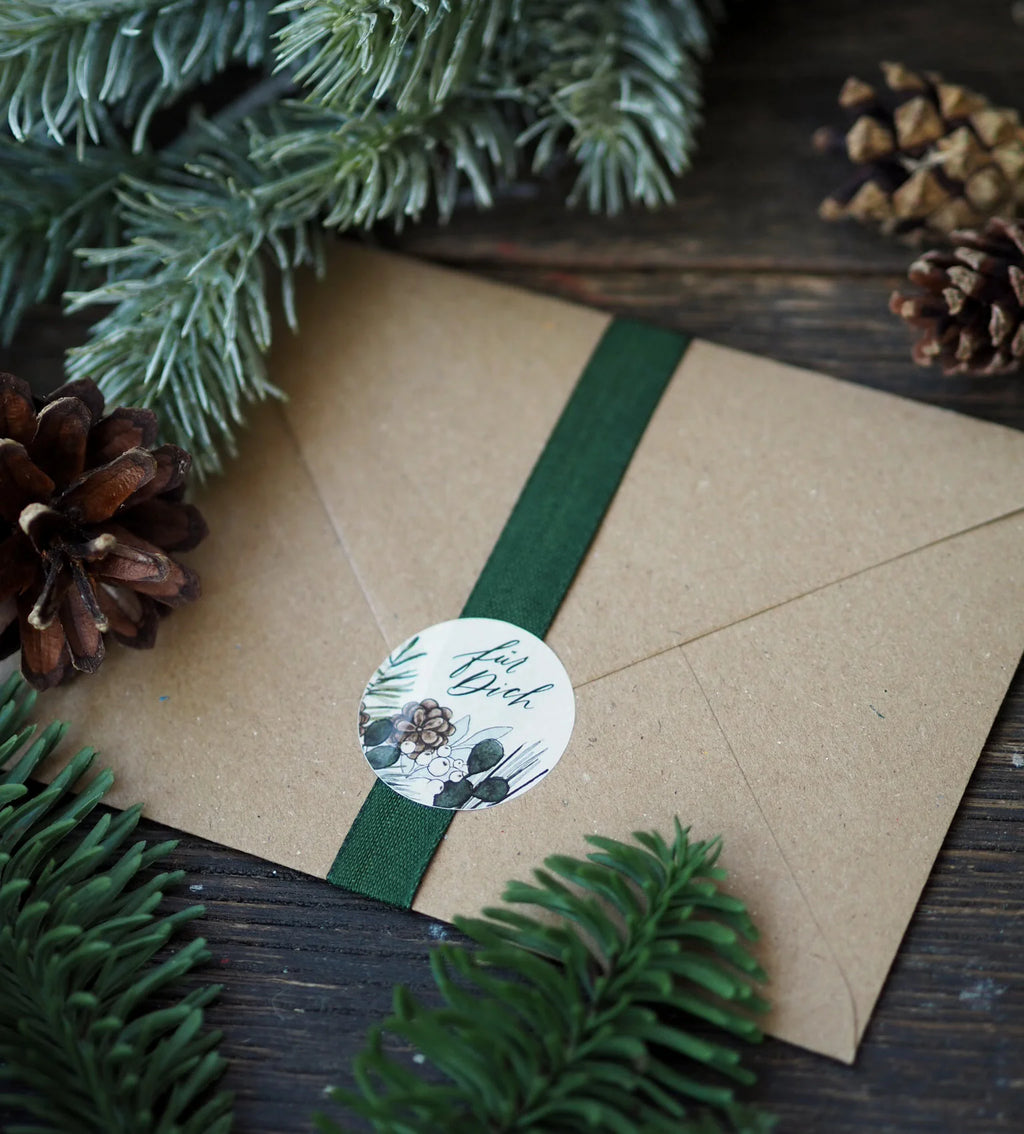 Weihnachtsaufkleber/ Aufkleber "Tannengrün"