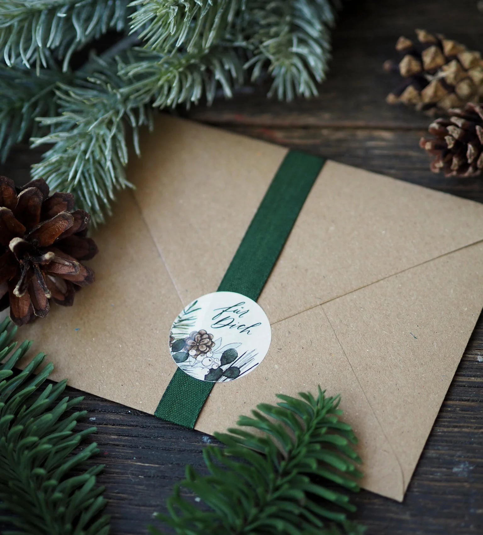 Weihnachtsaufkleber/ Aufkleber "Tannengrün"