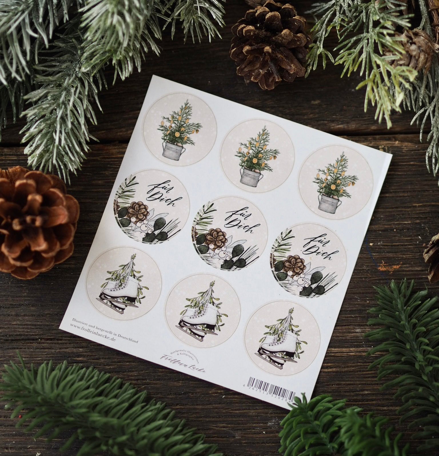 Weihnachtsaufkleber/ Aufkleber "Tannengrün"
