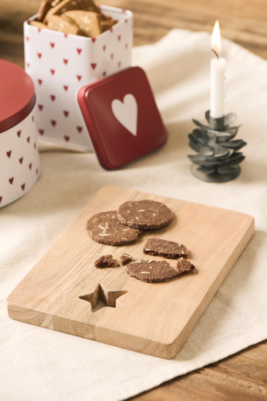 Schneidebrett mit ausgeschnittenem Stern Akazienholz - 20 cm