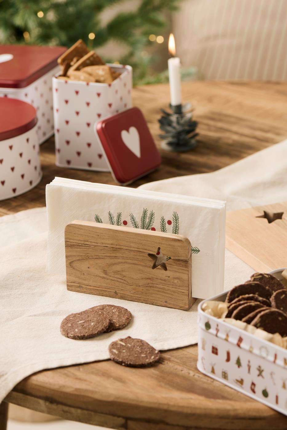 Schneidebrett mit ausgeschnittenem Stern Akazienholz - 20 cm