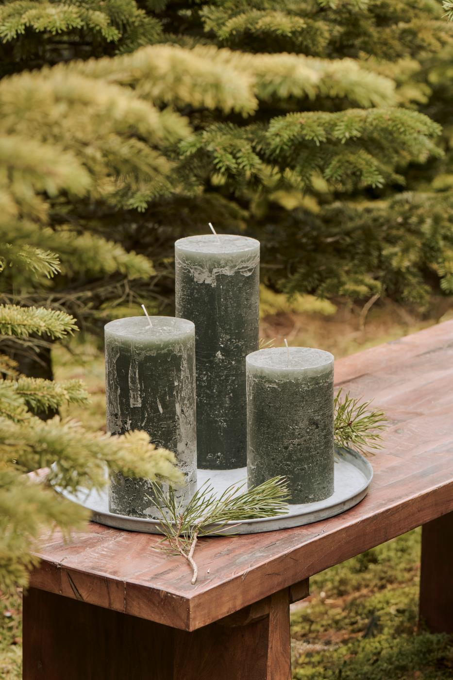 Kerzentablett/ Tablett/ Untersetzer mit Kante, Zink - Ø: 35,5 cm