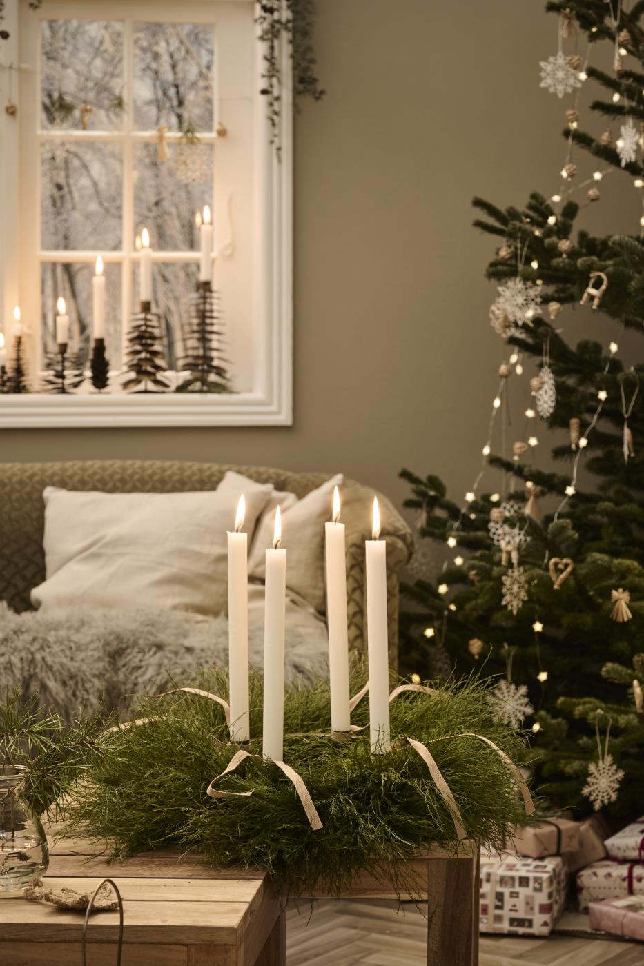 Kerzenhalter für 4 Stabkerzen, Adventskerzenhalter - rund