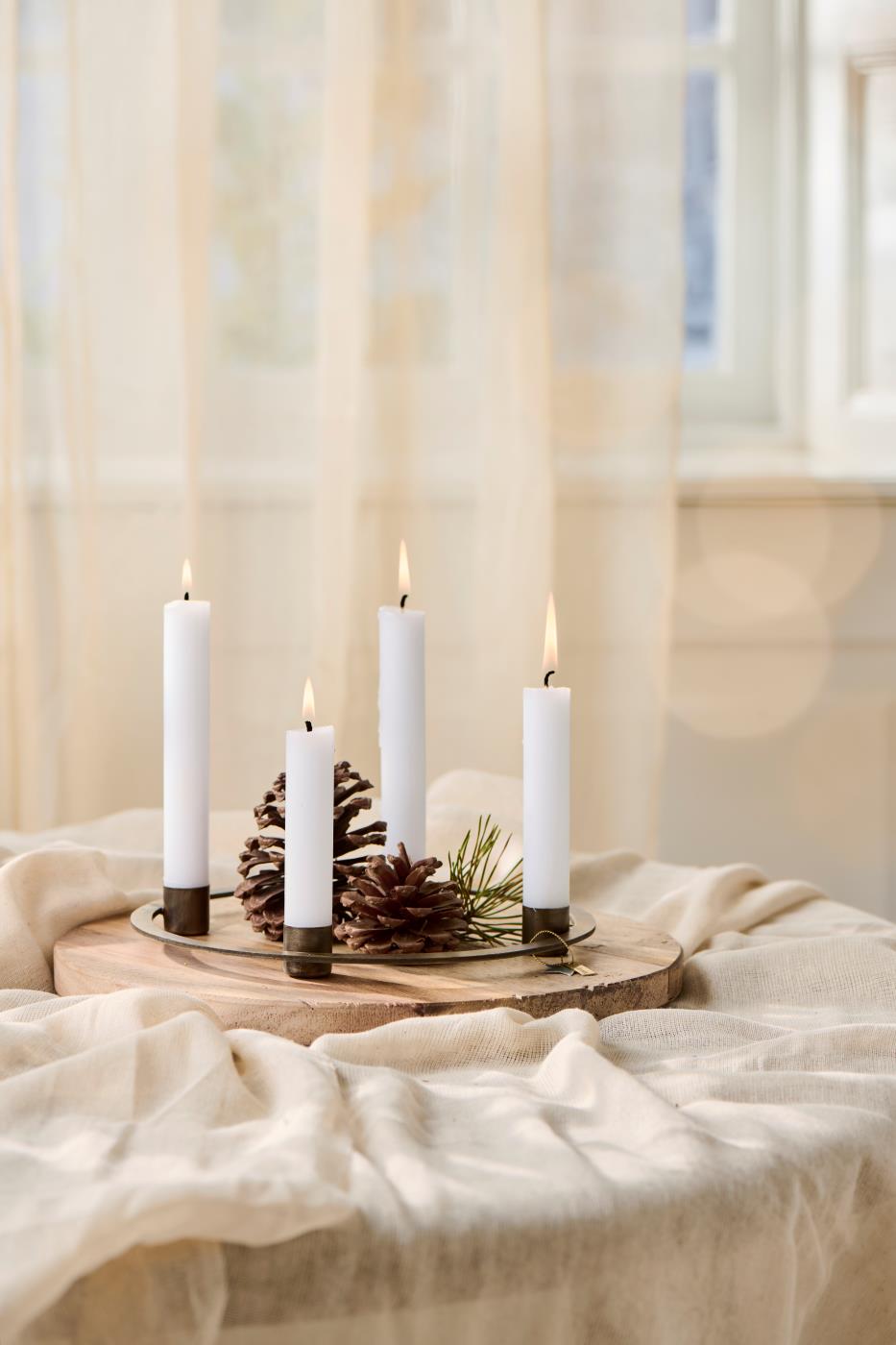 Kerzenhalter für 4 Stabkerzen, Adventskerzenhalter - rund