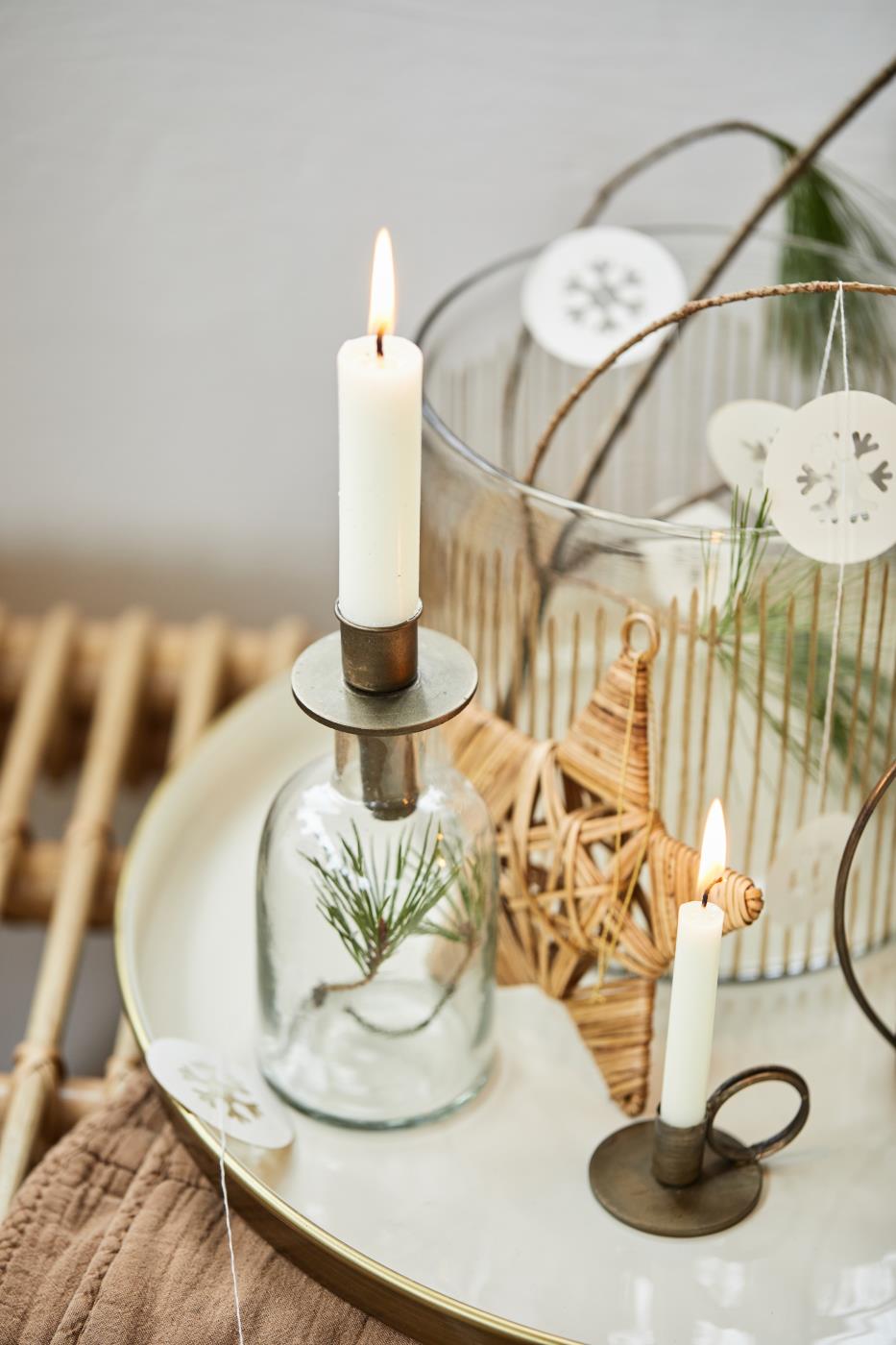 Kerzenhalter für Stabkerzen Flaschenstecker - messing