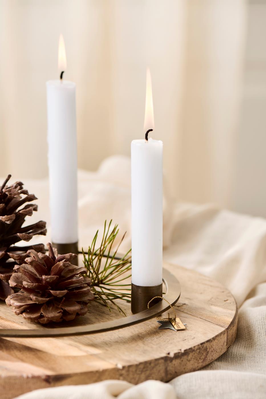 Kerzenhalter für 4 Stabkerzen, Adventskerzenhalter - rund