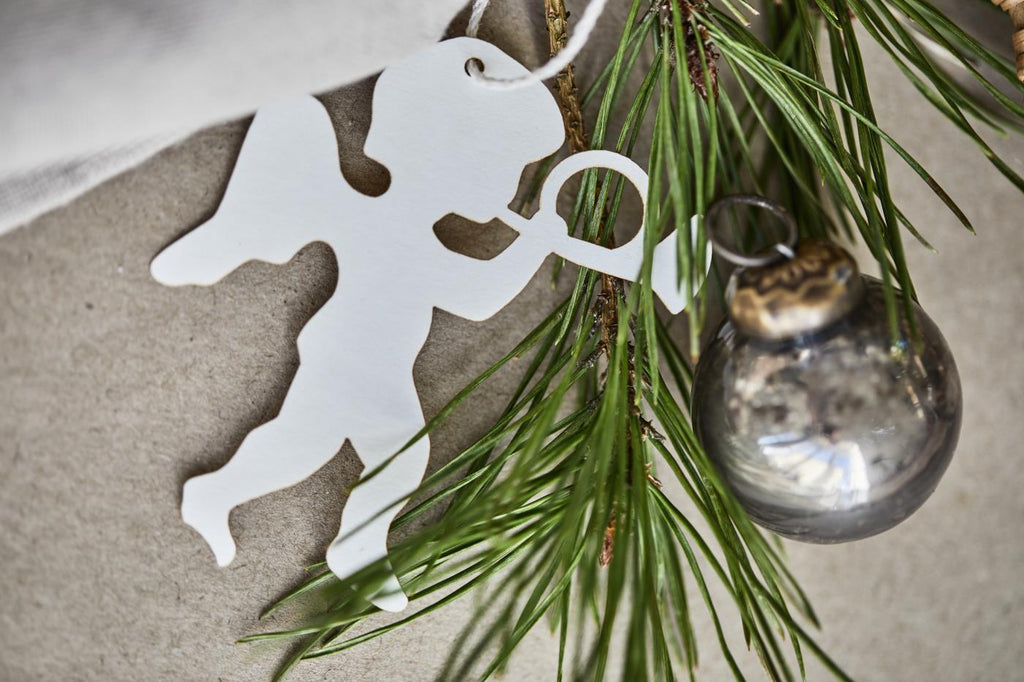 Scherenschnitt Engel, 4er Set - weiß