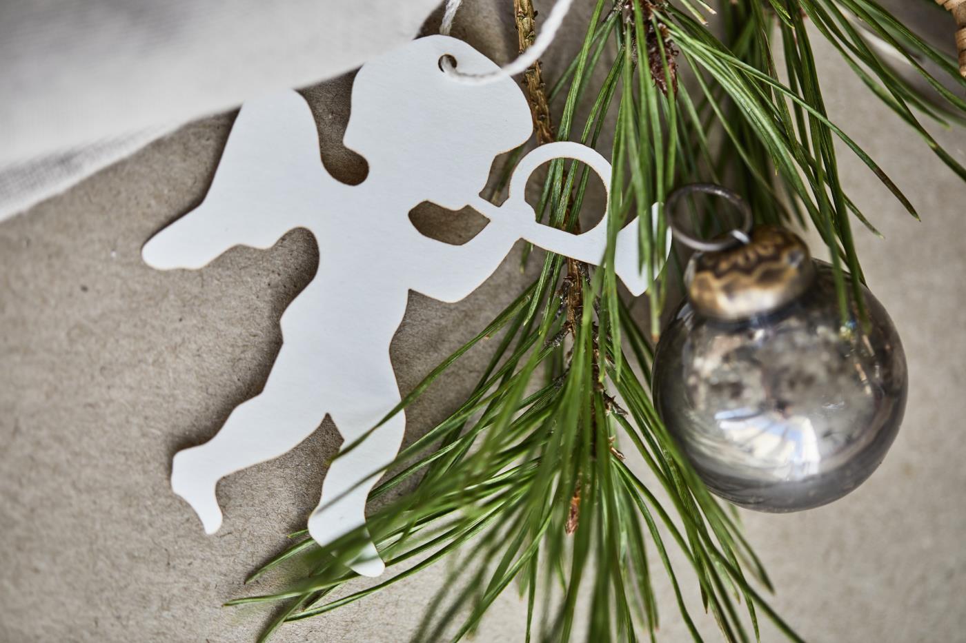 Scherenschnitt Engel, 4er Set - weiß