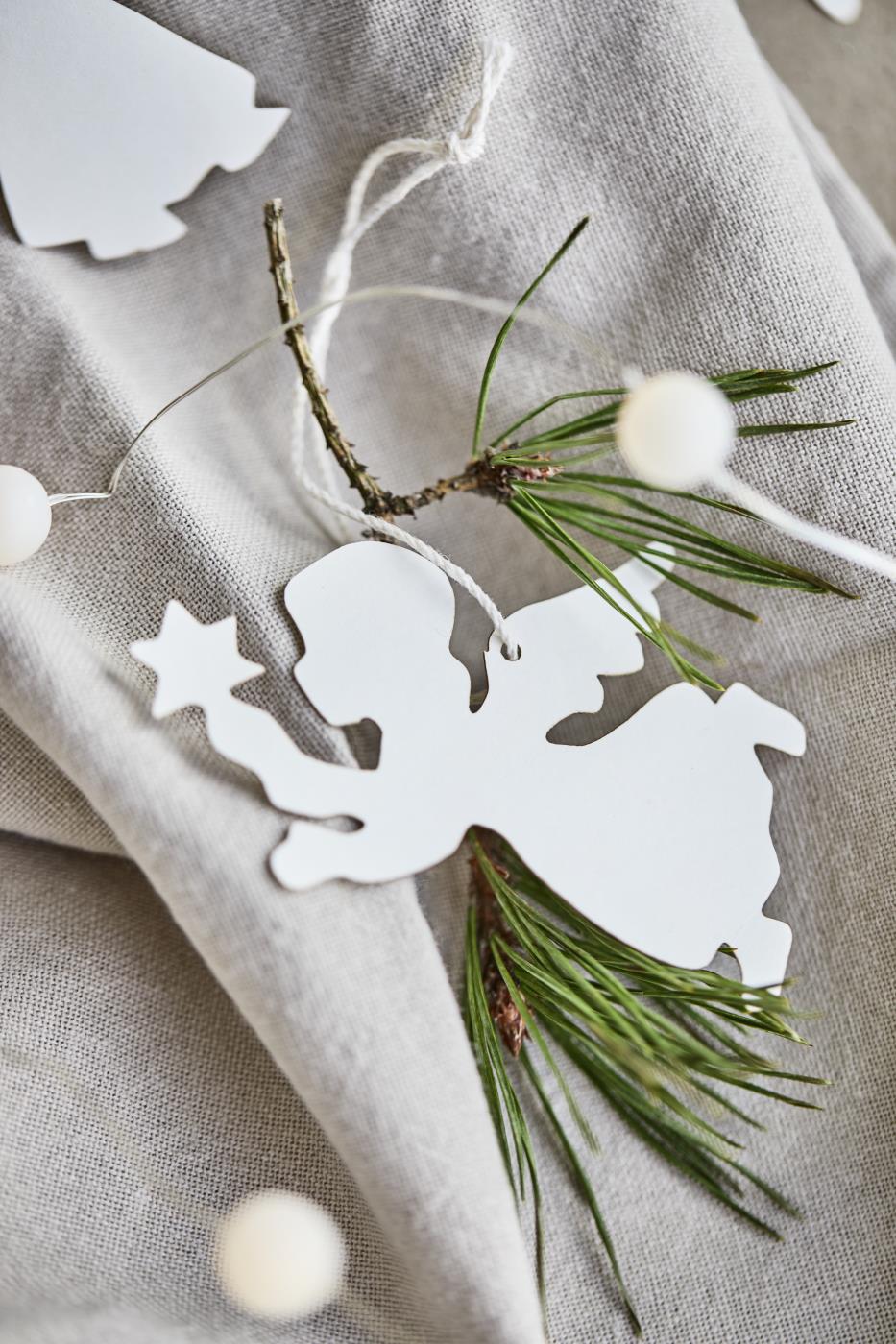 Scherenschnitt Engel, 4er Set - weiß