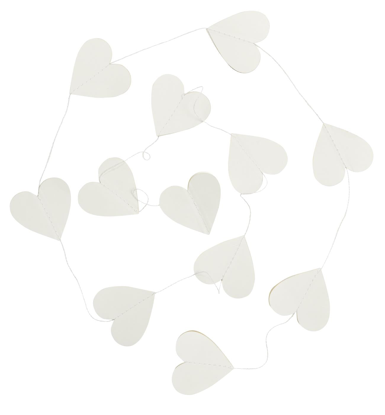 Girlande/ Band mit weißen Herzen, Papier - 1,53 m