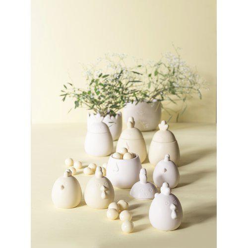 Hahn/ Henne, offwhite - 7 cm