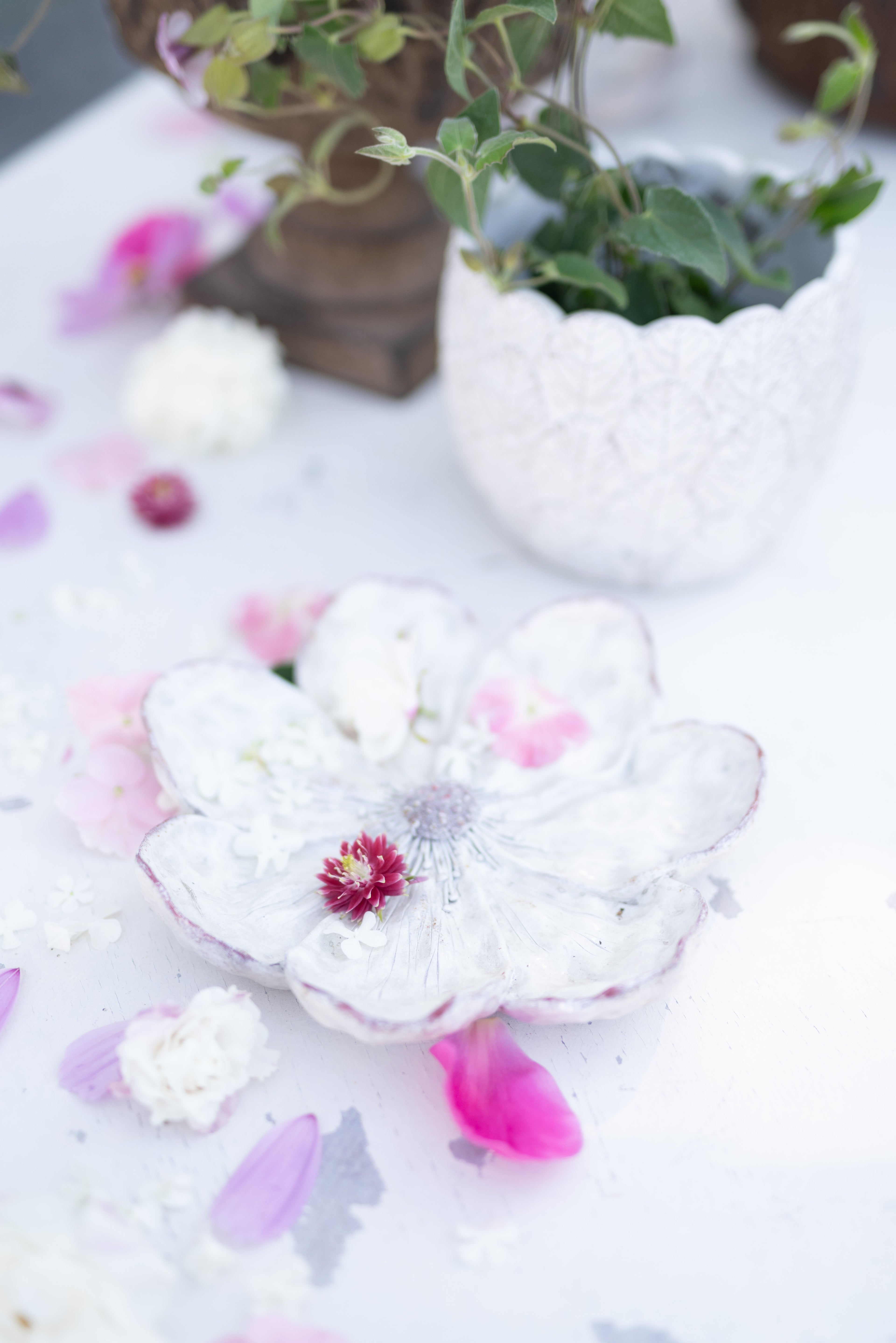 Keramikschale/ Blütenteller/ Tablett LIYA, offwhite - 3 Designs