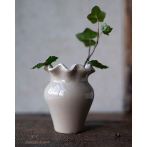 Vase EVELINA, beige - H: 10 cm