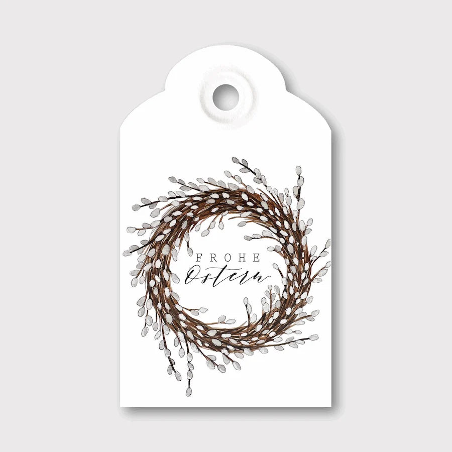 Geschenkanhänger "Weidenkätzchenkranz" - Frohe Ostern