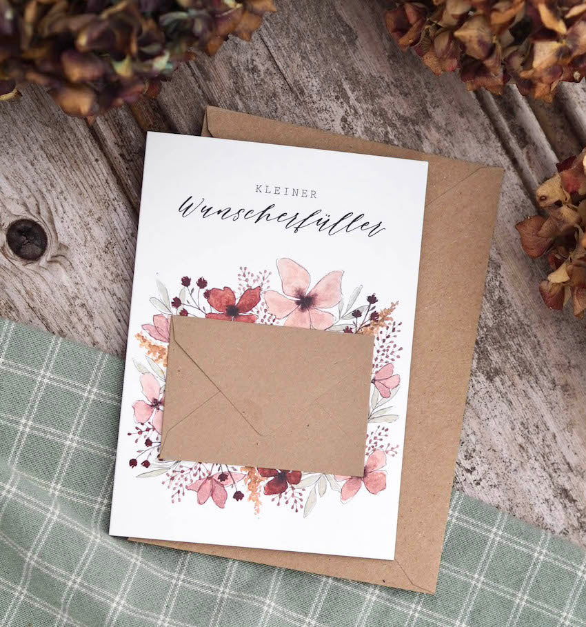 Klappkarte "Wunscherfüller" mit Umschlag - A6