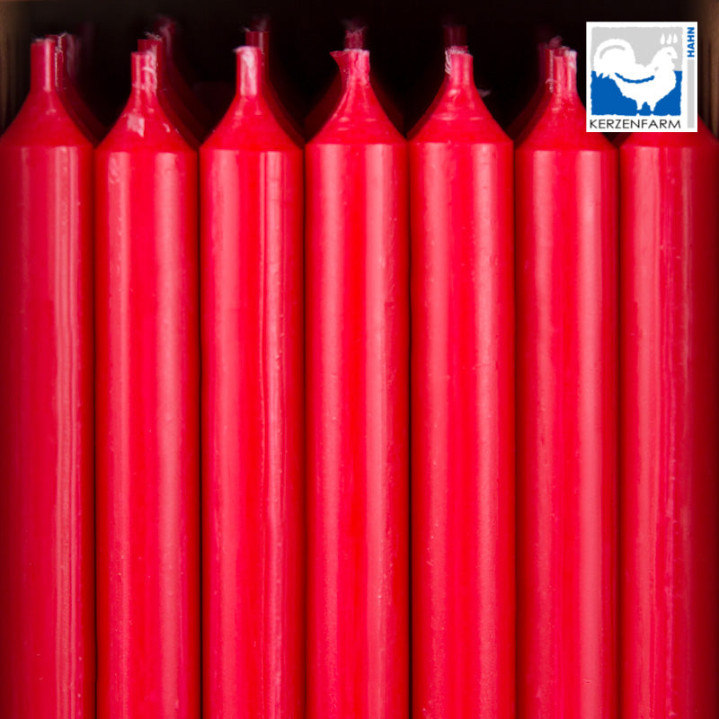 5 x Dünne Stabkerze/ Tischkerze H: 11 cm x 1,3 cm, weihnachtsrot - NEU im 5er Pack