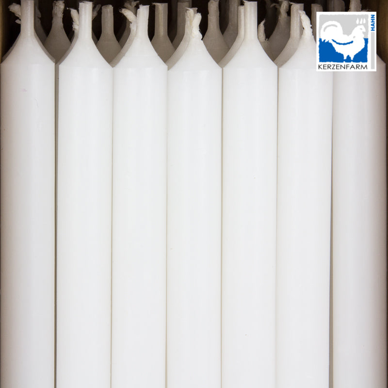 5 x Dünne Stabkerze/ Tischkerze H: 11 cm x 1,3 cm, weiß - NEU im 5er Pack