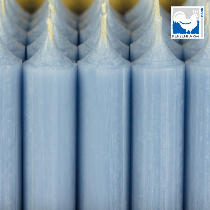Stabkerze/ kurze Stabkerze taubenblau - H: 10 x 2,2 cm