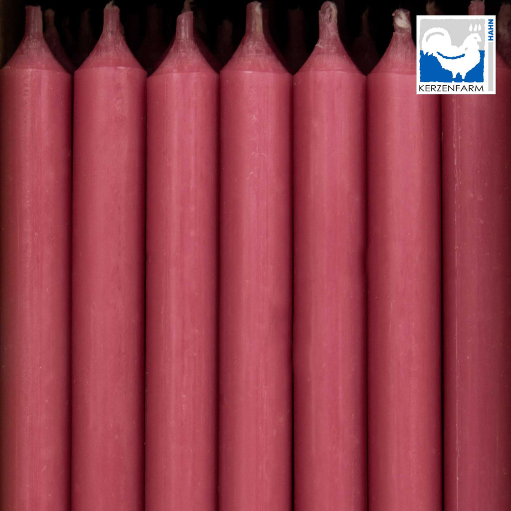 5 x Dünne Stabkerze/ Tischkerze H: 11 cm x 1,3 cm, altrosa - NEU im 5er Pack