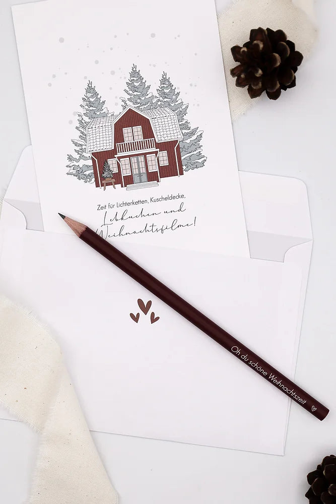 Briefumschlag Schwedenhaus - 3 Stück