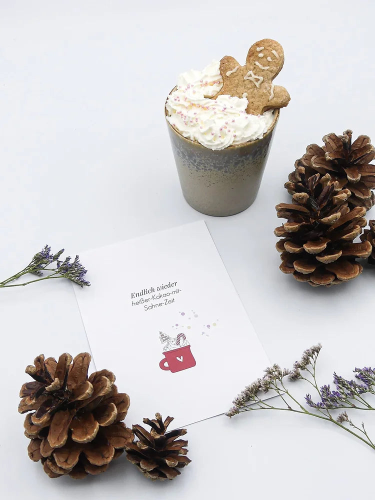 Postkarte - Heißer-Kakao-mit-Sahne-Zeit