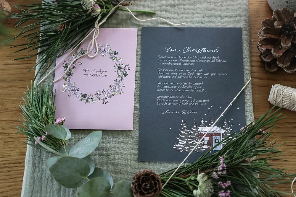 Postkarte - Vom Christkind (Gedicht von Anna Ritter)
