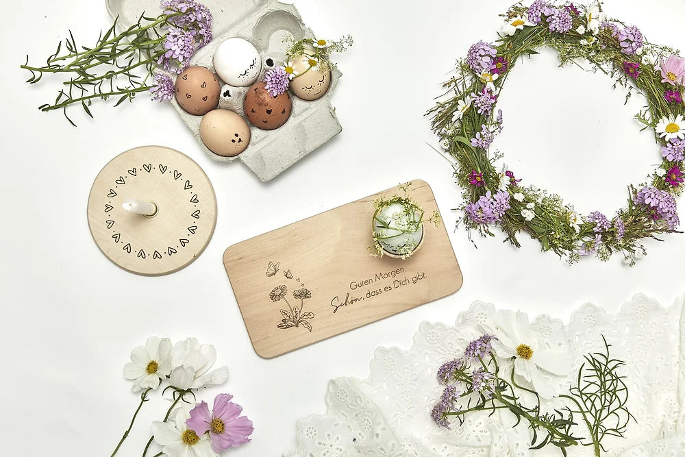 Kerzenhalter/ Kerzenteller Herzen, Holz - für dünne Kerzen mit Ø 1,3 cm