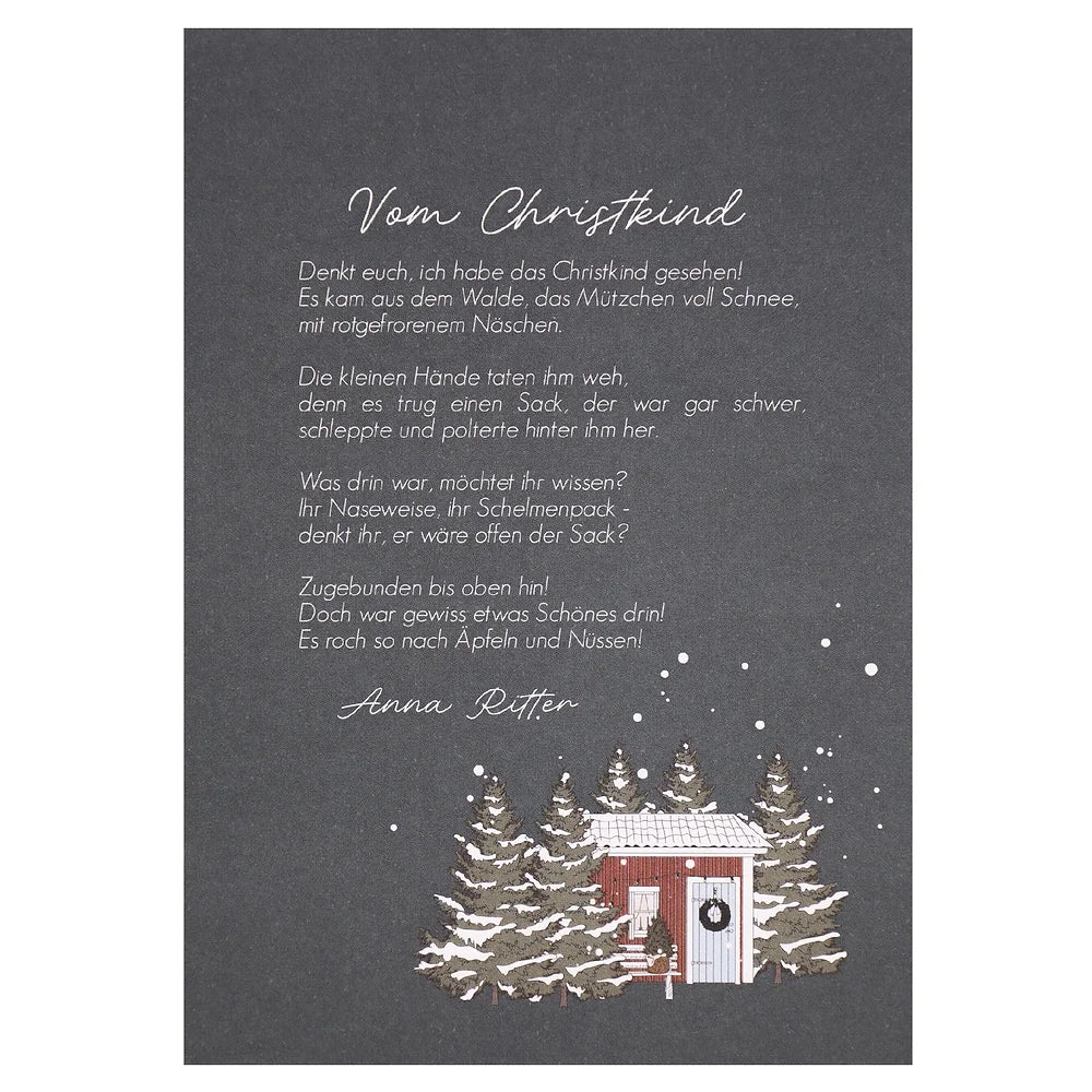 Postkarte - Vom Christkind (Gedicht von Anna Ritter)