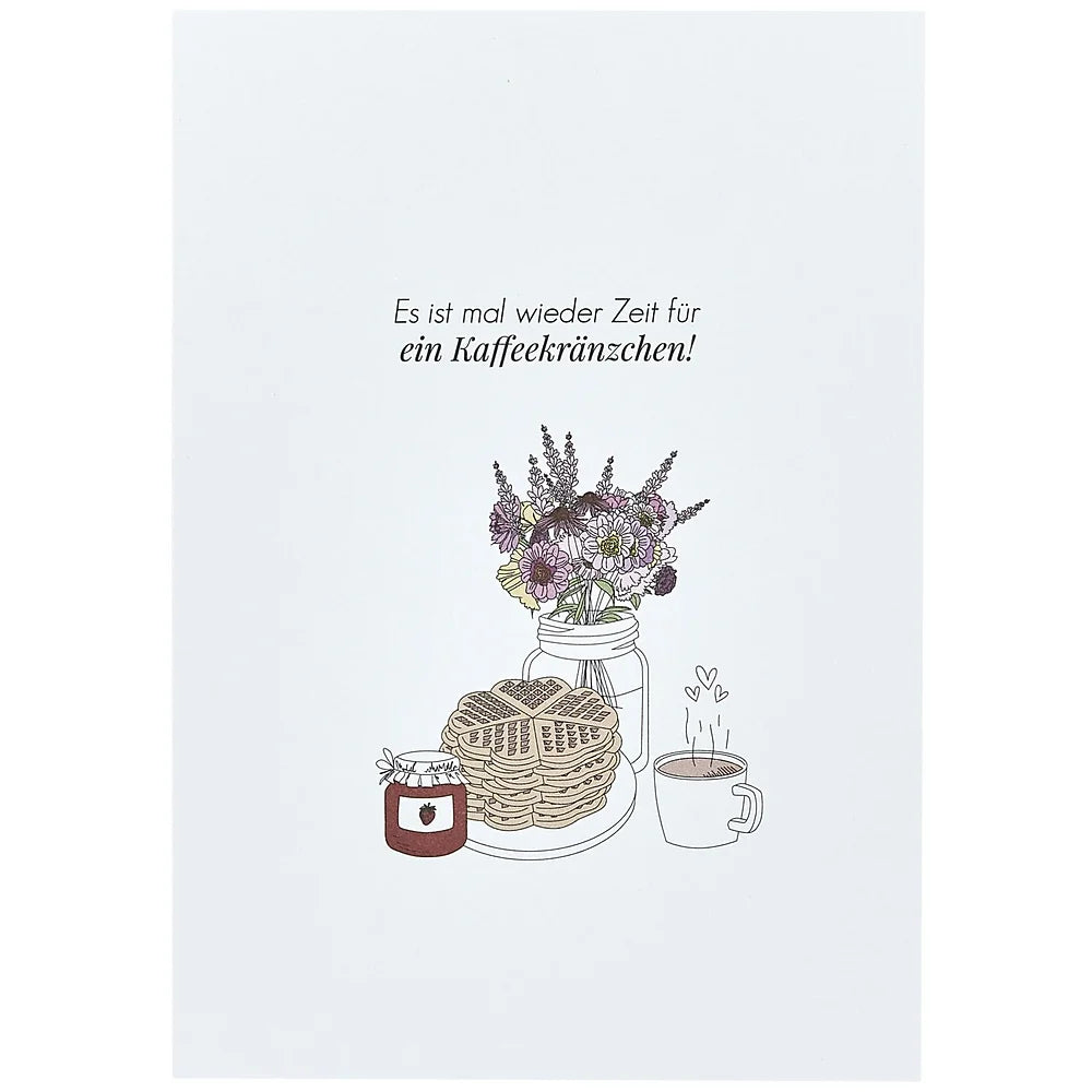 Postkarte "Zeit für ein Kaffeekränzchen"